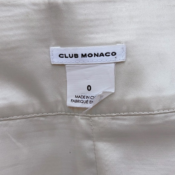 Club Monaco Textured Pleated Ivory & Cream Mini Skirt, SZ 0 EUC - Picture 6 of 9